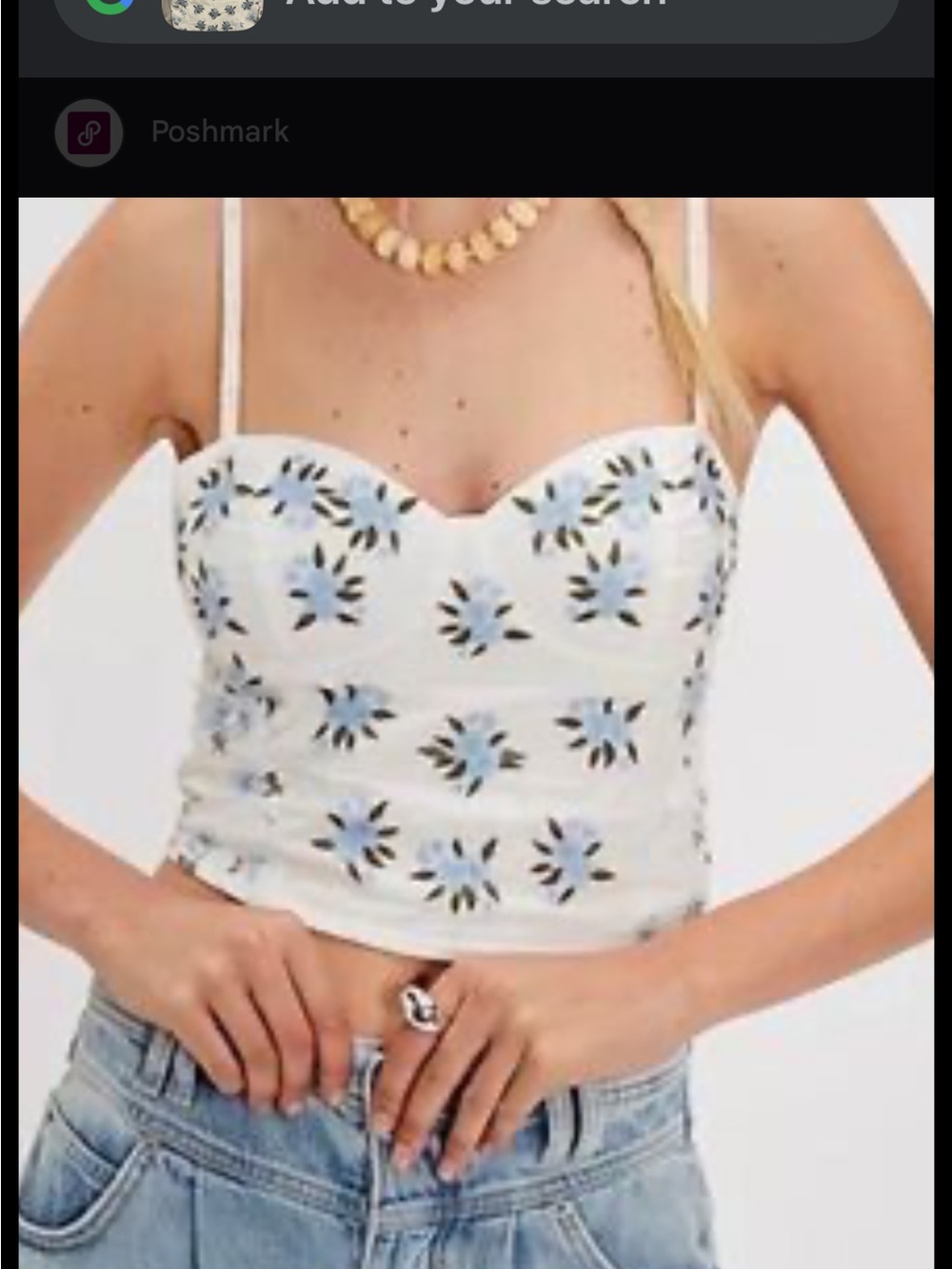 Free People Wildflowers Embroidered Bustier